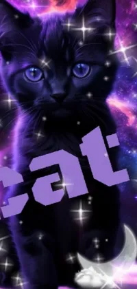 Cat Light Purple Live Wallpaper