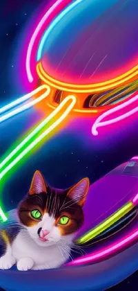 Cat Purple Light Live Wallpaper - free download