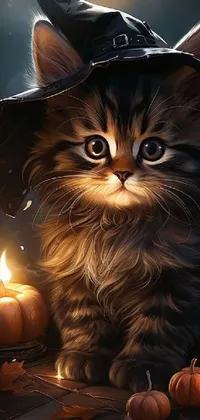 Cat Lighting Candle Live Wallpaper
