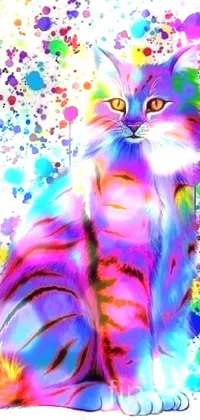Cat Organism Art Paint Live Wallpaper