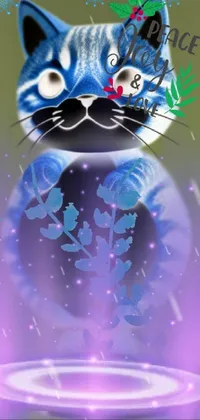 Bring a touch of magic to your phone with this Snow Globe Cat live wallpaper! The playful and whimsical design features a cute cat sitting on top of a glittering snow globe against a mystical jungle night backdrop