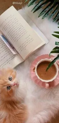 Cat Plant Book Live Wallpaper