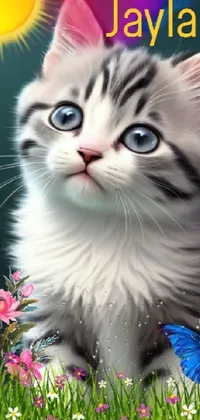 Cat Plant Butterfly Live Wallpaper