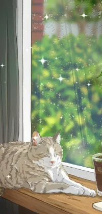 Cat Plant Window Live Wallpaper
