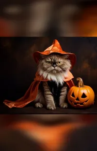 Cat Pumpkin Calabaza Live Wallpaper