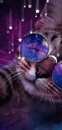 Cat Purple Felidae Live Wallpaper