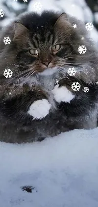 Cat Snow Felidae Live Wallpaper