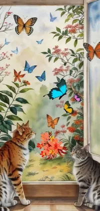 Cat Vertebrate Butterfly Live Wallpaper