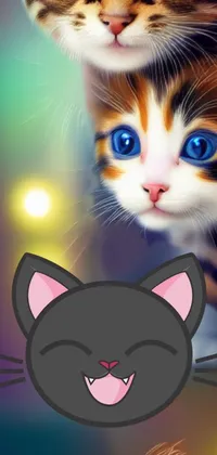If you're on the hunt for a stunning live wallpaper for your phone, look no further than this beautiful illustration of two cats standing together