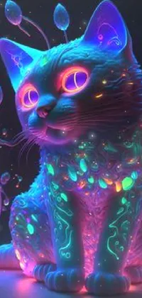Cat Vertebrate Purple Live Wallpaper