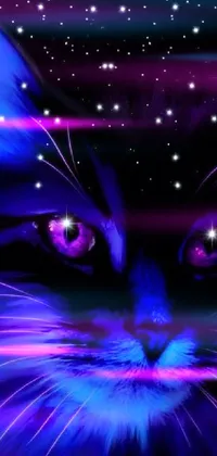 Cat Vertebrate Purple Live Wallpaper