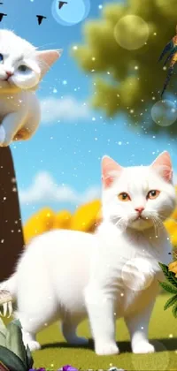 Cat Vertebrate White Live Wallpaper