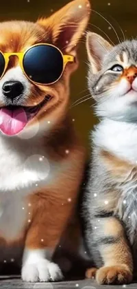 cute dog and cat wallpaper