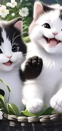 Cat White Green Live Wallpaper