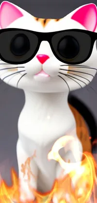Get mesmerized by the stunning phone live wallpaper featuring a close-up view of a cat figurine with short brown hair, big eyes, and a vibrant airbrushed vinyl toy surface