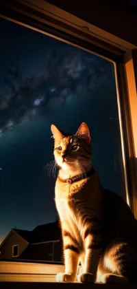 Cat Window Sky Live Wallpaper