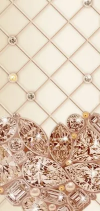 This phone live wallpaper showcases a close up of a baroque-style necklace on a chain