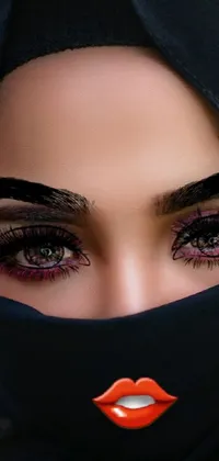Admire the beauty of an Arabian woman wearing a hijab with this stunning live wallpaper