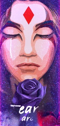 Purple and pink rose cheek art