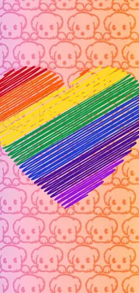 This Rainbow Heart Live Wallpaper is a fantastic phone theme that features a multicolored backdrop inspired by cute pencil marks hd