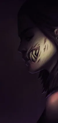 Experience the chills with this creepy live wallpaper, featuring a mysterious woman with a terrifying look on her face