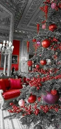Christmas Ornament Christmas Tree Textile Live Wallpaper