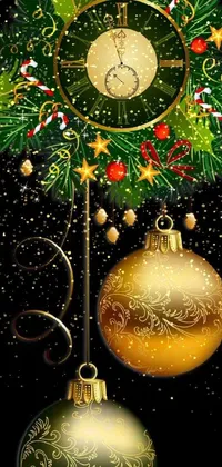 Christmas Ornament Holiday Ornament Gold Live Wallpaper