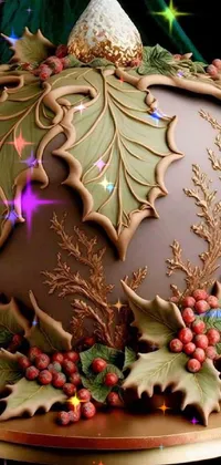 Christmas Ornament Leaf Branch Live Wallpaper
