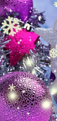 Christmas Ornament Purple Decoration Live Wallpaper