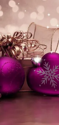 Christmas Ornament Purple Holiday Ornament Live Wallpaper