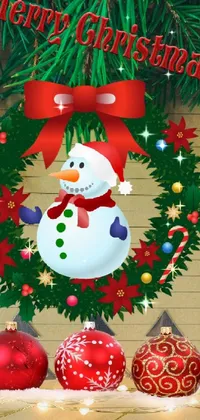 Christmas Ornament Snowman Holiday Ornament Live Wallpaper