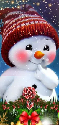 Christmas Ornament Snowman White Live Wallpaper