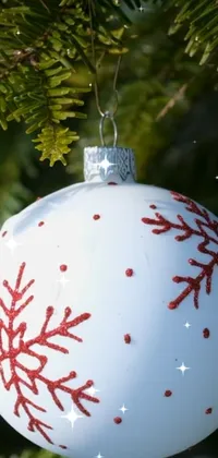 Christmas Ornament White Christmas Tree Live Wallpaper