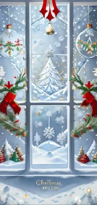 Christmas Ornament White Green Live Wallpaper