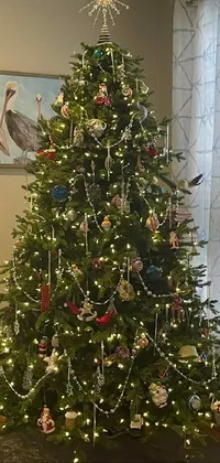 Christmas Tree Bird Christmas Ornament Live Wallpaper