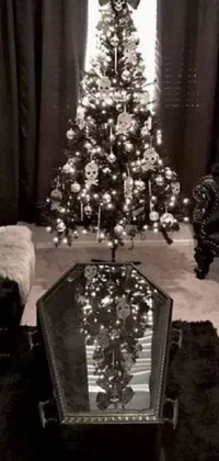 Christmas Tree Black Interior Design Live Wallpaper