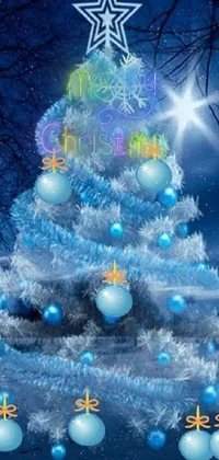 Christmas Tree Blue Christmas Ornament Live Wallpaper