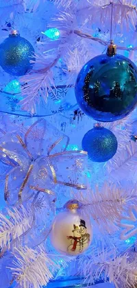 Christmas Tree Christmas Ornament Blue Live Wallpaper