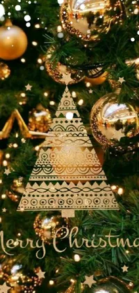 Christmas Tree Christmas Ornament Gold Live Wallpaper