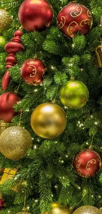 Christmas Tree Christmas Ornament Green Live Wallpaper