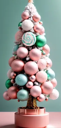 Christmas Tree Christmas Ornament Pink Live Wallpaper