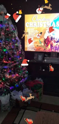 Christmas Tree Christmas Ornament Purple Live Wallpaper