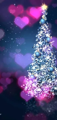 Christmas Tree Christmas Ornament Purple Live Wallpaper