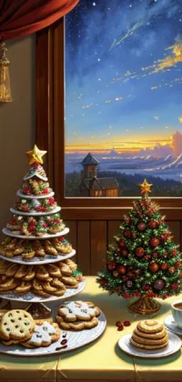 Christmas Tree Christmas Ornament Table Live Wallpaper