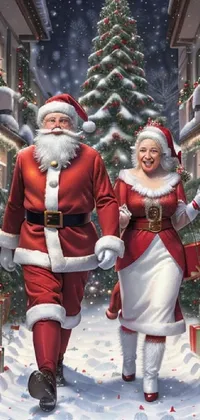 Christmas Tree Human Body Santa Claus Live Wallpaper