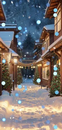 Christmas Tree Light Snow Live Wallpaper