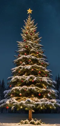 Christmas Tree Plant Sky Live Wallpaper