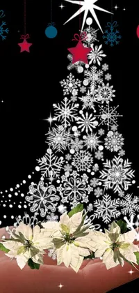 Christmas Tree Plant White Live Wallpaper