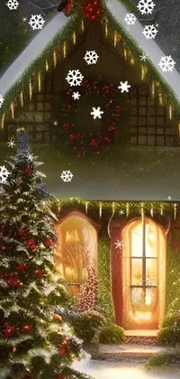 Christmas Tree Plant Window Live Wallpaper