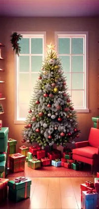 Christmas Tree Property Christmas Ornament Live Wallpaper